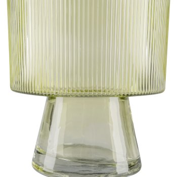 Glasgefäß Amphore mit Fuß, 21x14x7cm, Khaki