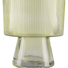 Glasgefäß Amphore mit Fuß, 21x14x7cm, Khaki
