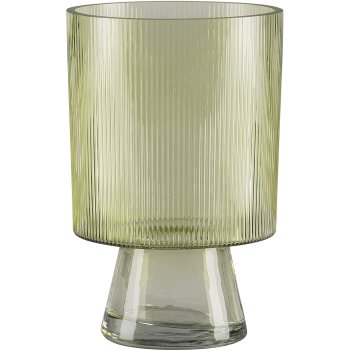 Glasgefäß Amphore mit Fuß, 21x14x7cm, Khaki