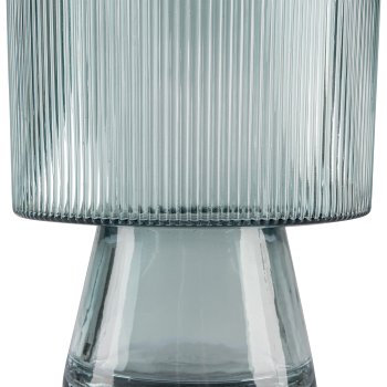 Glass jar amphora w.base, 21x14x7cm, cloud blue