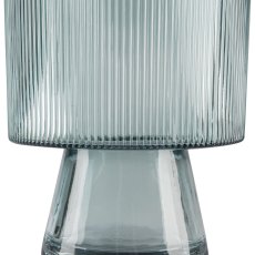 Glass jar amphora w.base, 21x14x7cm, cloud blue