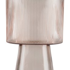 Glass jar amphora w.base, 25x15x11cm, sandstone red