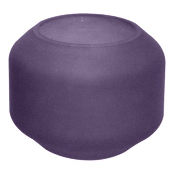 Glass jar, edged, matt 12x9x9cm, aubergine