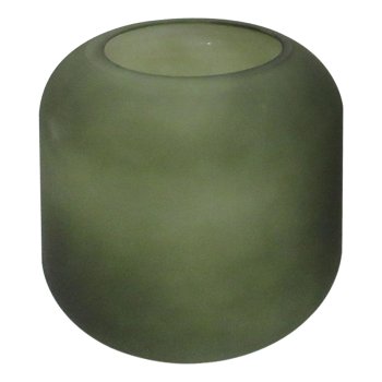 Glas Gefäß, rund, matt 16x10x10cm, Moos