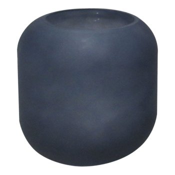 Glass jar, round, matt 16x10x10cm, dark blue