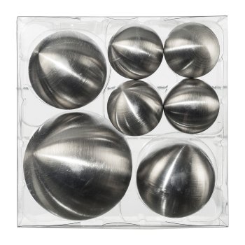Stainless Steel Ball Assortment, 1x8/2x6/4x4cm, Matt Silver, 1/Set
