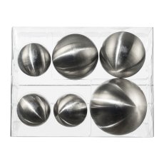 Stainless Steel Ball Assortment, 3x6/2x8/1x10cm, Matt Silver, 1/Set