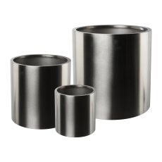 Stainless steel planter PURE, set of 3, 20x20/30x30/40x40cm, silver