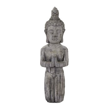 Buddha knieend, Zement 14x11,5x32cm, Holzoptik