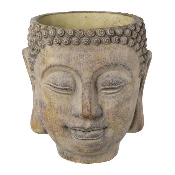 Cement Planter Buddha Head , 12,5x11,5x13,5cm, Fire