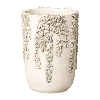 Cement Vase Senecio, 16x16x25 cm, Cream