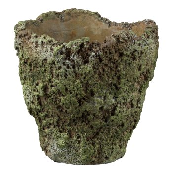 Cement planter MOSY, 17x17x16,5cm, Moss