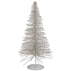 Deko Baum BLING BLING auf Metallfuß, 34x15x15cm, silber