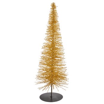 Deko Baum BLING BLING auf Metallfuß, 55x19x19cm, gold