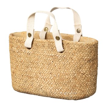 Cement Bag with Natural Handle TUNIS, 27x12x16cm, Nature