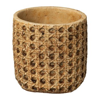 Cement planter Basket Straight CADIZ, 11x11x10,5cm, Natural