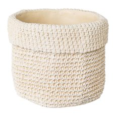 Cement planter ALABAMA, 16x15,5x13,5cm, cream