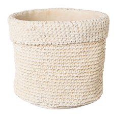 Cement planter ALABAMA, 17,5x17x15cm, cream