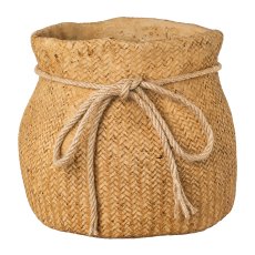 Zement Sack m.Juteschleife BAGGY, 23,5x24,5x23,5cm, natur