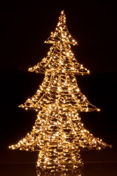 Metal frame tree with glitter foil, 600LED, 80x54x13cm/IP44 adapter 6W, 6h timer,