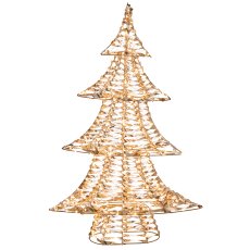 Metal frame tree with glitter foil, 600LED, 80x54x13cm/IP44 adapter 6W, 6h timer,
