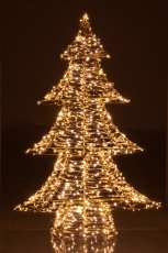 Metal frame tree with glitter foil, 720LED, 100x68x16cm/IP44 adapter 6W, 6h timer,