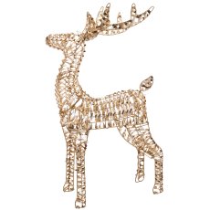 Metal frame deer with glitter foil, 600LED, 50x20x80cm/IP44 adapter 6W, 6h timer,
