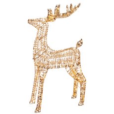 Metal frame deer with glitter foil, 720LED, 60x23x100cm/IP44 adapter 6W, 6h timer,