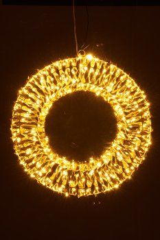 Metal frame wreath with glitter foil, 480LED, 38x8x38cm/IP44 adapter 6W, 6h