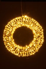 Metal frame wreath with glitter foil, 480LED, 38x8x38cm/IP44 adapter 6W, 6h