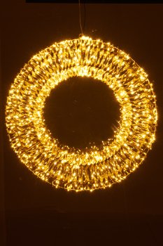 Metal frame wreath with glitter foil, 720LED, 60x13x60cm/IP44 adapter 6W, 6h