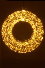 Metal frame wreath with glitter foil, 720LED, 60x13x60cm/IP44 adapter 6W, 6h