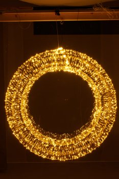 Metal frame wreath with glitter foil, 1440LED, 90x16x90cm/IP44 adapter 6W, 6h