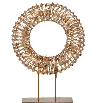 Metal frame wreath on base, glitter foil, 500LED, 33x45x8cm/IP44 adapter 6W, 6h