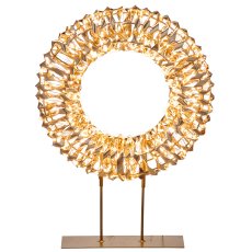 Metallgestell Kranz a.Fuß, Glitzerfolie, 500LED, 33x45x8cm/IP44 Adapter 6W, 6h