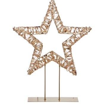 Metal frame star on base, glitter foil, 500LED, 45x13x55cm/IP44 adapter 6W, 6h