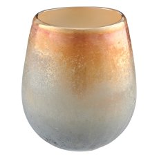 Glass vase PLANET, organic, bulbous, 13.5x13.5x15cm, grey