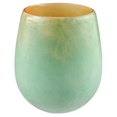 Glass vase PLANET, organic, bulbous, 13.5x13.5x15cm, jade