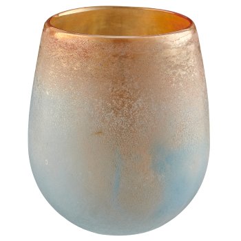 Glass vase PLANET, organic, bulbous, 13.5x13.5x15cm, blue