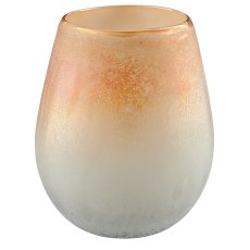 Glass vase PLANET, organic, bulbous, 18x18x22cm, grey