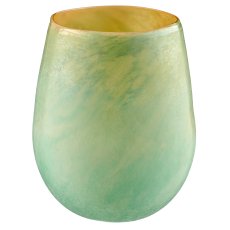 Glass vase PLANET, organic, bulbous, 18x18x22cm, jade