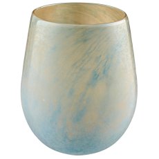 Glass vase PLANET, organic, bulbous, 18x18x22cm, blue