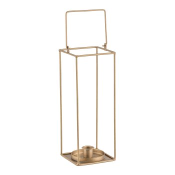 Metall Kerzenhalter, im Rahmen, m.Henkel, MILAN 10x10x26cm, Gold