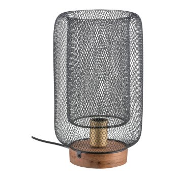 Metall Gestell Tisch Lampe, ANTON 21x21x35cm, Schwarz