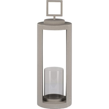 Metal lantern BLANCO, with glass, 15x15x46cm, natural white