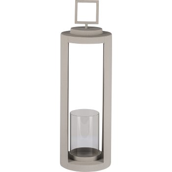 Metal lantern BLANCO, with glass, 17x17x56cm, natural white