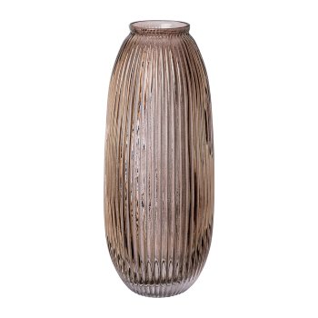Glas Vase m.Schliff MONTE, 31x12x12cm, braun