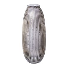 Glas Vase m.Schliff MONTE, 31x12x12cm, grau