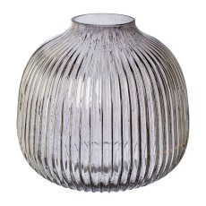 Glas Vase m.Schliff MONTE, 18x19x19cm, grau