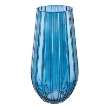 Glas Vase MARTA, 30x16x16cm, petrol